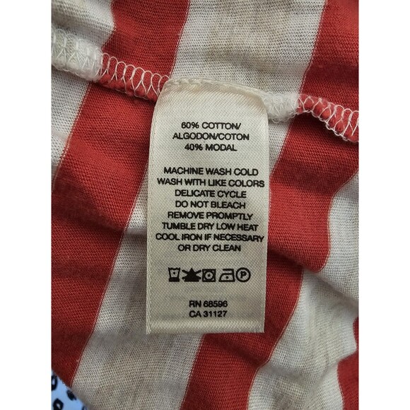 DKNY Jeans Blouse Womens Ivory Striped Lightweight Shirt Size Large - Picture 7 of 9